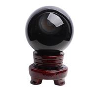 Black Obsidian Crystal Ball for Fortune Telling, Feng Shui Gifts, Decorative Magic Sphere for Photography and Home Decor, Ideal for Halloween and Family Decoration