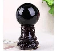 Black Obsidian Crystal Ball with Base, Crystal Ball for Home Decoration,obsidian-10cm