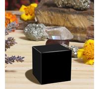 Black Obsidian Cube Crystal Stone Natural Obsidian Quartz Crystals Handmade Black Obsidian Square Elegant Obsidian Crystals Decor for Home Decoration, Meditation, Yoga, Chakra Balancing(4cm)