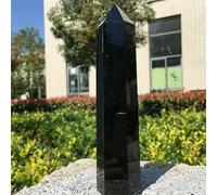 Black Obsidian Hexagon Point Hand Polished Crystal Wand Column Stone Tower Decoration Ornaments (Size : 90-99mm)