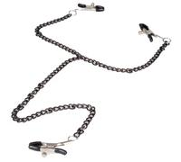 black Obsidian Link Black Chain Nipple & Clit Clamps