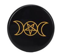 Black Obsidian Palm Stone, Multifunctional Pocket Obsidian Crystal Stone Polished Healing Crystals for Home and Office, Carved Worry Stone for Meditation Yoga Practices (1)