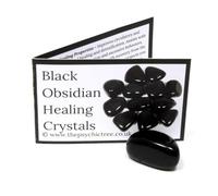 Black Obsidian Polished Tumblestone Healing Crystals Crystal With Guide & Bag