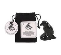 Black Obsidian Raven Ornament in a Bag - Mystical Raven Symbolizing Mystery and Transformation - Gothic, Spiritual Décor - Packaged in Velvet Pouch - Mystical Enthusiasts
