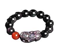 Black Obsidian, Wealth Rainbow Eye Authentic Crystal Reiki Amulet Lucky Wealth Ward Off Evil Spirits Inspirational Gift for Women Men,12mm