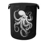 Black Octopus Laundry Basket - Heavy Duty 60L Dirty Clothes Organizer, Water Resistant Foldable Hamper for Men Women