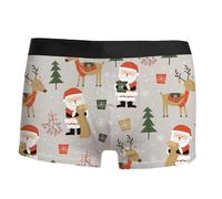 Black+Of+Friday+Deals+2024 Christmas Underwear For Men Hilarious Gag Gifts Men'S Funny Christmas Underwear Breathable Boxer Briefs Xmas Santa Claus Underpants Novelty Holiday Grey #1 M