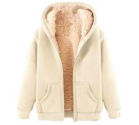 Black+Of+Friday+Deals+2024 Fleece Jacket For Women Uk Long Sleeve Coat Women Fleece Lined Knitted Cardigan Womens Bed Jackets Elderly Women Ladies Padded Coat Size 20 Warm Lo Beige-A M