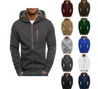 Black+Of+Friday+Deals+2024 Mens Jackets Smart Casual Winter Full Zip Hoodies Long Trench Coat, Pea Coats, Cowboy Poncho, Dark Gray-1 4Xl