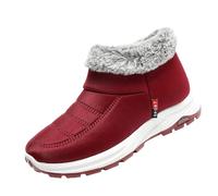 Black of Friday Deals 2024 Womens Winter Boots Women's Winter Keep Warm Plush Deer Prints Flat Round Toe Lazy Suede Shoes Snow Boots Womens Wide Fit Deals of The Day Sale (Red, 4)