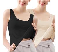 Black of Fridays Deals HUIFUAO 2 Pack Womens Tank Top Plus Size Sleeveless T Shirt Black Summer Basic Vest Undershirt Fall Fridays