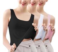 Black of Fridays Deals HUIFUAO 3 Pack Tank Top Women Plus Size Sleeveless Vest Summer Basic Undershirt Black Square Neck Gym Sport Running Yoga T Shirt Fall Fridays