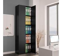Black Office Storage Cabinet with Doors - 60x32x190 cm Versatile Bookcase for Home Office Garage & Warehouse - & Stylish nizer Solutions