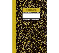 Black & Old Gold Marble School Notebook - Grid, 96 Pages, 5.5" x 8.5", Soft Matte Cover: For schoolwork, math, science, creative projects, and daily planning