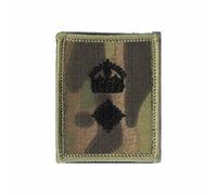 Black on Multicam/MTP Rank Patch Hook Backed King's Crown C3R (Lieutenant Colonel) Army - Multi Terrain Pattern - British Military