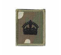 Black on Multicam/MTP Rank Patch Hook Backed King's Crown C3R (WO2) Army - Multi Terrain Pattern - British Military