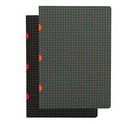 Black on Red / Grey on Orange (set of two) A5 Unlined Notebooks (Cahier Circulo)