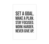 Black On White Set A Goal Never Give Up Poster Canvas Poster Bedroom Decor Landscape Office Room Decor Gift Unframe: 12x18inch(30x45cm)