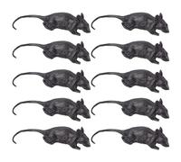 (Black, One size) 10pcs Halloween Simulation Mouse Plastic Fake Mouse Interesting Prank Toys