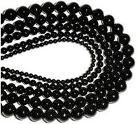 Black Onyx Agate Round Stone Beads for Jewelry Making DIY Bracelet Necklace Pendants 4/6/8/10/12/mm Strand 15''-10 mm About 36 pcs-5A Black Agate-6mm About 60pcs