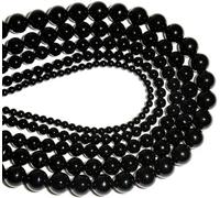 Black Onyx Agate Round Stone Beads for Jewelry Making DIY Bracelet Necklace Pendants 4/6/8/10/12/mm Strand 15''-5A Black Agate-8mm About 46pcs