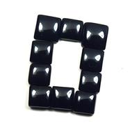 Black Onyx Gemstone 25 Carat Natural Genuine Sq Loose 10 Pcs Wholesale Lot For Jewelry Making-B073CK1Z-DNM