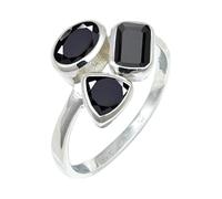Black Onyx Stone Silver Plated Ring Men & Women Jewelry C1155AE_10_(M 1/2)