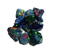 Black Opal Rough 5 Pcs 7x10 mm AAA Quality Raw, Natural Ethiopian Gemstone, Welo Multi Fire, 7*10 mm