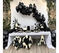 Black Opaque Balloons 106 Pcs Matte Black Balloon Garland Arch Kit Different Sizes Latex Solid Balloons for Graduation Party Decorations, Wedding, Birthday Party, Anniversary Decorations and much more