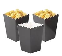 Black Open - Top Popcorn Box Set of 36 Popcorn Favor Boxes Cardboard Candy Container Parties Popcorn Boxes Paper Popcorn Box for Party Birthday Theater Themed Parties Movie Nights (Height-4.6 In)