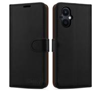 (Black) OPPO Reno8 Lite 5G Leather Wallet Book Stand View