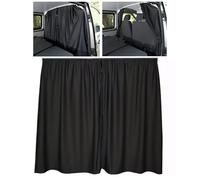 Black or Grey Blackout Cab Divider Separator Curtain with Fittings For FORD TRANSIT CUSTOM 2012 ONWARD ALL TYPES (2 curtains 1.8 m drop come with 1 rail 140cm long, 1 m width each curtain, Black)