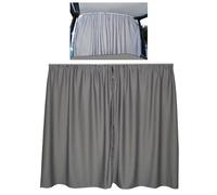 Black or Grey Blackout Cab Divider Separator Curtain with Fittings For RENAULT TRAFIC VAUXHALL VIVARO ALL TYPES (2 curtains 1.5 m drop come with 1 rail 140cm long, 80 cm width each curtain, Grey)