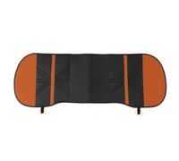(Black & Orange) Car Rear Seat Mat Protector Cover Organizer PU Leather Breathable Cushion Pad