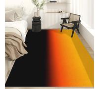 Black Orange Gradient Rugs for Living Room Bedroom, Orange Black Ombre Area Rugs Large 80x150 cm, Washable Non Slip Pattern Carpet Home Decor C&J54