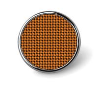 Black Orange Houndstooth Print Enamel Pins for Backpack - Cute Jacket Coat Hat Bags Badge Pins, Funny Unique Novelty Button Pin Women Men Fashion Jewelry Accessories