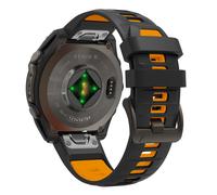 (Black Orange, QuickFit 26mm) 1:1 Fenix8 Watch Band For Garmin Fenix 8 47mm 51mm E 7 7X 6 6X 5 5X/Epix Pro/Enduro 3 QuickFit 22mm 26mm Silicone Strap Bracelet
