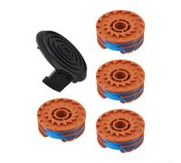 Black & Orange Spool Cap Cover with 4Pcs Replacement Line Spools, Fits for mcgregor MET3525 MET4530 MET6032, for worx WG100E WG101E WG104E Grass Trimmer