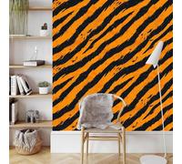 Black Orange Texture Self Adhesive Wallpaper, 3D Modern Removable Wallpaper, Non Woven Matte Thick Wall Stick Papers, Waterproof Wall Paper, Peel and Stick Contact Paper 45X1000CM