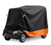(Black Orange, XL) Upgraded Heavy-Duty Outdoor Mobility Scooter Cover with Reflective Strips, Windproof Buckles & Storage Bag