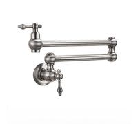 Black Orb∕Brushed Nickel∕Chrome∕Golden Single Cold Water Kitchen Faucet Wall Mounted One Hole 360 Rotation Torneira with Aerator,Brushed Nickel B