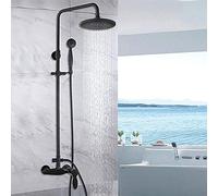 Black ORB Wall Mount Rainfall 8 Inch Round Shower Head 2 Functions 1 Handle Bathroom Bathtub Shower Faucet Set Mixer Taps