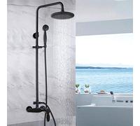 Black Orb Wall Mount Rainfall 8 inch Round Shower Head 2 Functions 1 Handle Bathroom Bathtub Shower Faucet Set Mixer Taps,