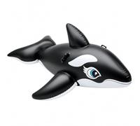 Black Orca Inflatable Pool Float, Large PVC Water Raft