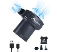 Black Orca Portable Air Pump with 4000 mAh Battery USB Rechargeable, 6KPa Mini Electric Air Pump for Air Mattress, Pool Floats, Sleeping Mats, Swimming Rings, Vacuum Storage Bag (Deep Gray)