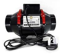 BLACK ORCHID 4” (100mm) Mixed-Flow Inline Extractor Fan with UK Plug & Lead - Quiet Ventilation for Hydroponic Grow Rooms