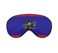 Black Orchid Flower in Belize Flag Blackout Sleep Mask for Side Sleeper Soft Covers for Travel Essentials Nap