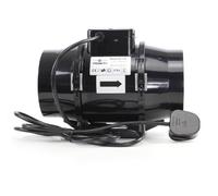 Black Orchid Mixed-flo® In Line Extractor Fan for Hydroponic Grow Room Tent (5" dia 125mm)