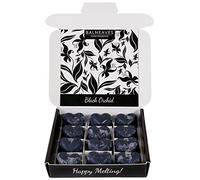 Black Orchid Wax Melts | Strong Scented Wax Melt Gift Set | 12 x 6g Hearts | Hand Made in The UK | Vegan Friendly | Long Lasting Soy Wax Melt Sample Box