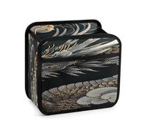 Black Oriental Dragon Car Backseat Organizer with Clear Tablet Holder, Multi Pockets Waterproof Oxford Kick Mat Storage Bag, Universal Auto Seat Back Storage Caddy for Drinks Travel Essentials